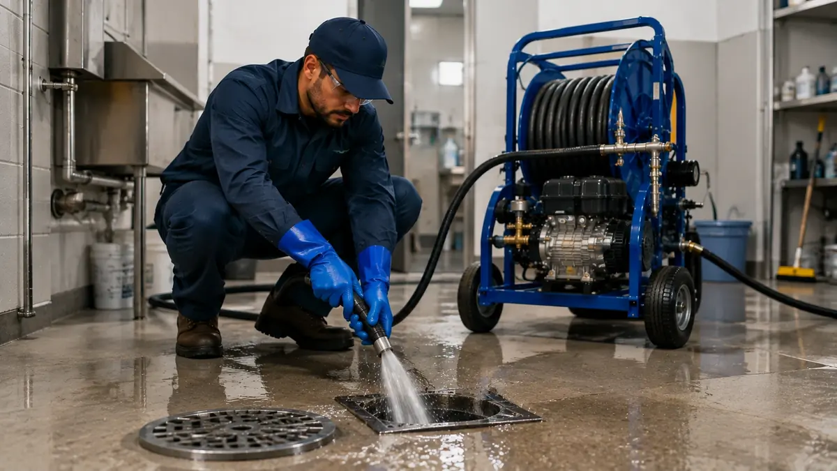 Floor Drain Hydro Jet Cleaning in Raymond