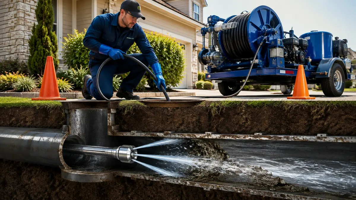 Main Sewer Line Hydro Jet Cleaning in Raymond